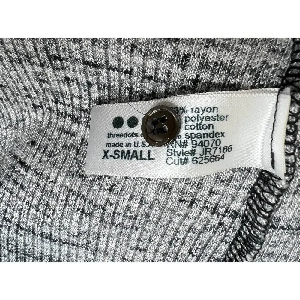 Three Dots Gray Asymmetric Wrap Front Draped Long Sleeve Cardigan Sweater XS